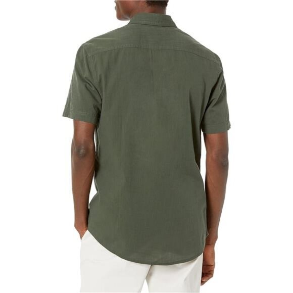 Men's Regular-Fit, Short-Sleeve Button-Down Chambray Shirt - Picture 2 of 7